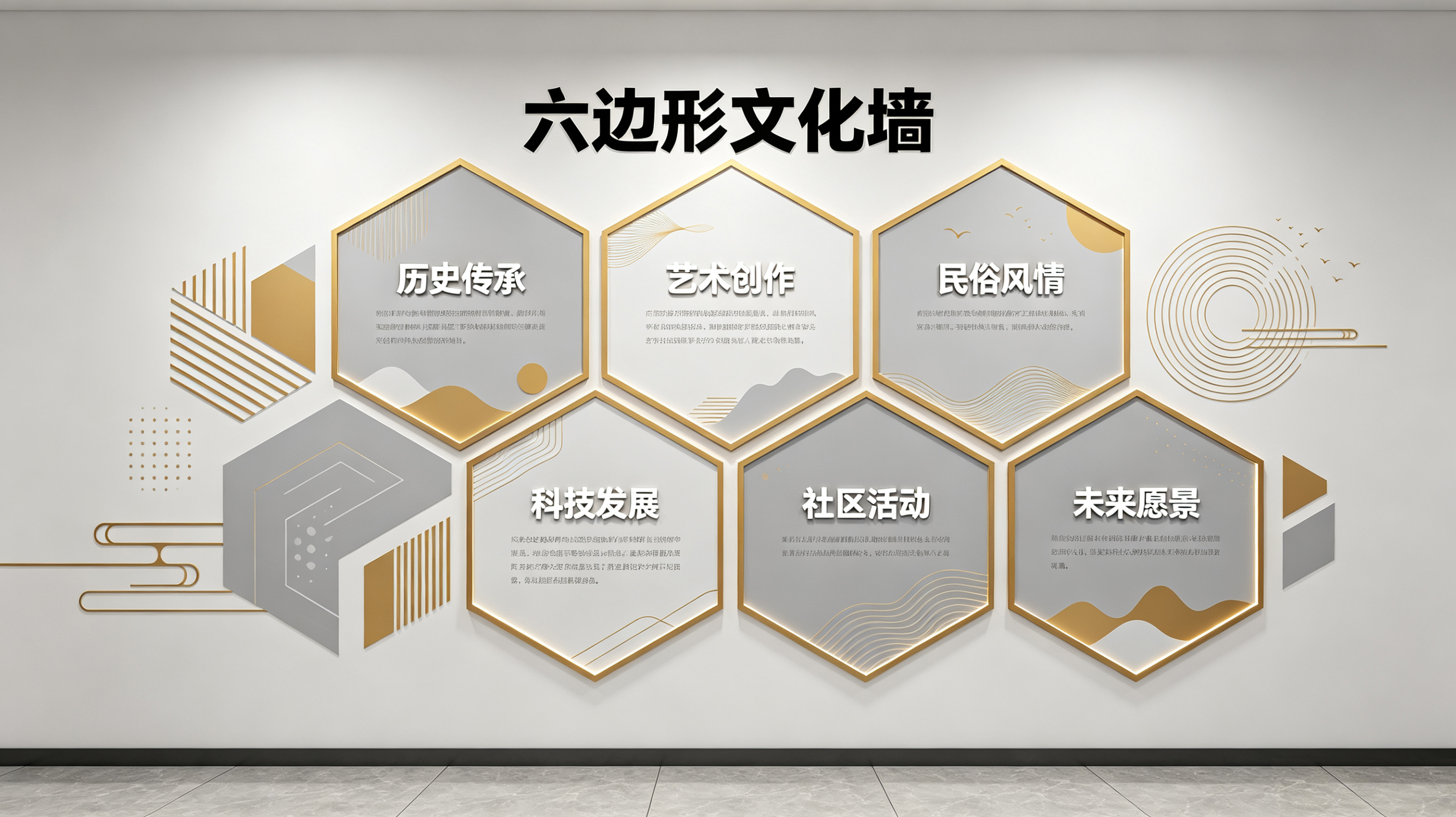 丹江口企业文化墙 | 六边形信息美学